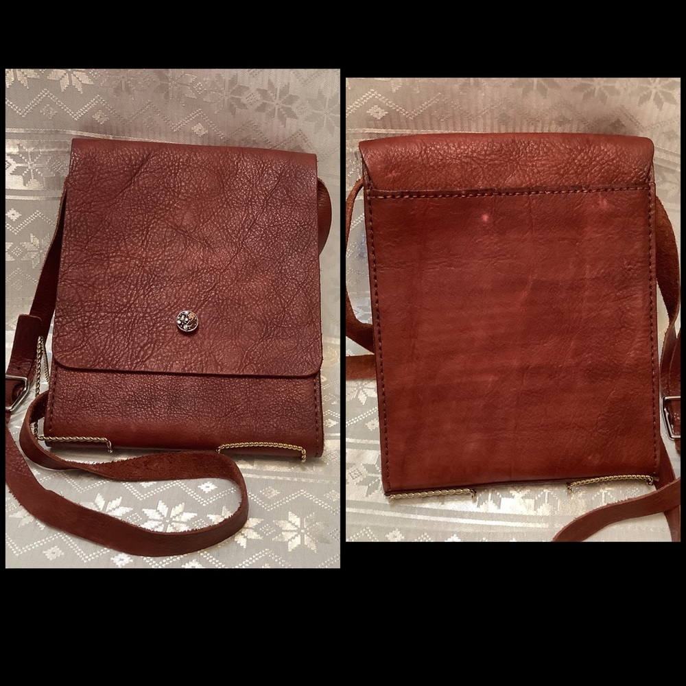 Jewelry In Bloom Messenger Bag  100% Leather Handmade Hand Stitched